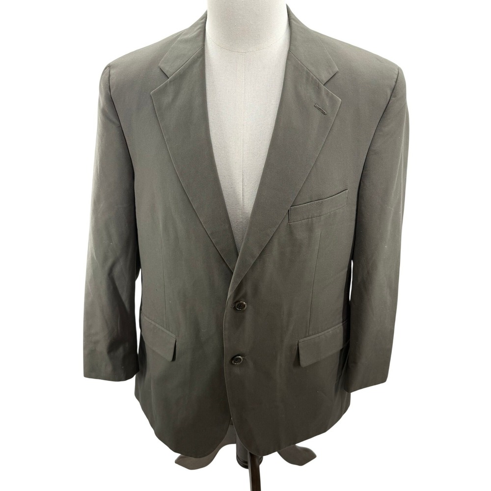 Brooks Brothers Mens Olive Green Cotton Blend 2 Button Blazer Sport Coat 43R